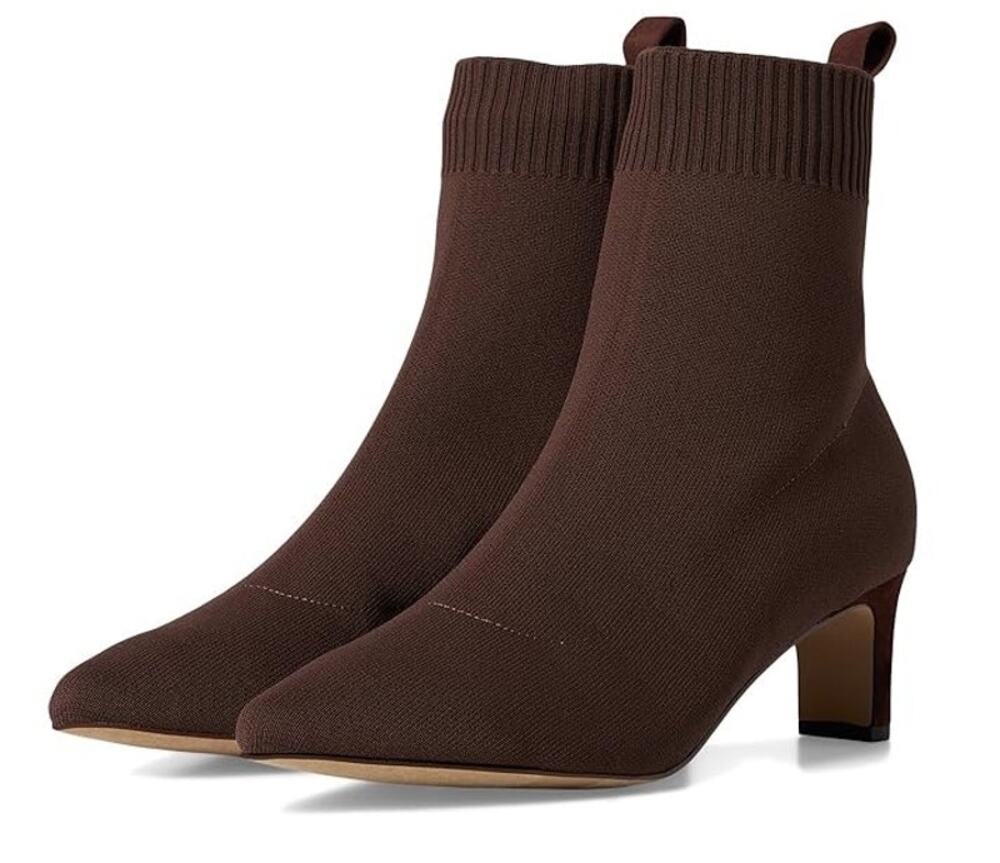 Andre Assous Womens Winter Ankle Boots Size 11 EU 43 Brown Knit NIB